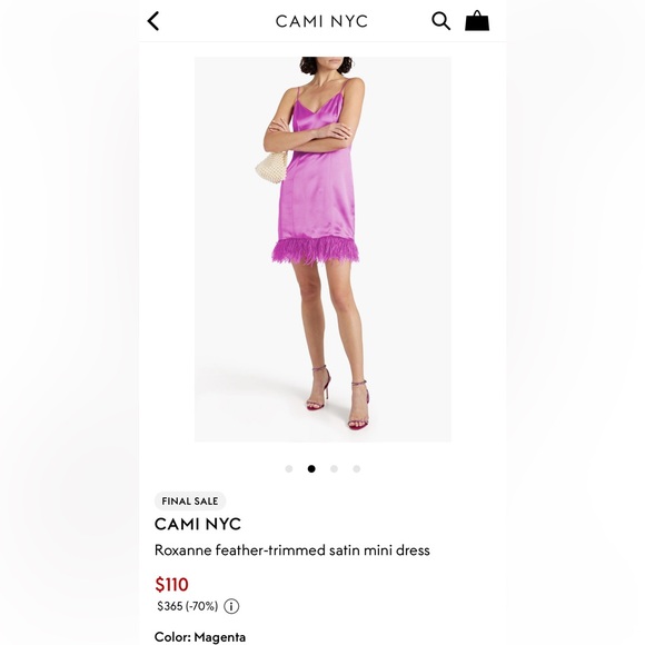 CAMI NYC Roxanne Feather Dress NWT - Picture 3 of 11